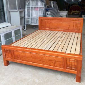 Giường Ngủ Gỗ Tự Nhiên 1m6 Chạm Khắc Sắc Nét Cũ
