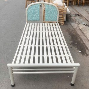 Giường Sắt 1m Có Nệm Đầu Giường Cũ