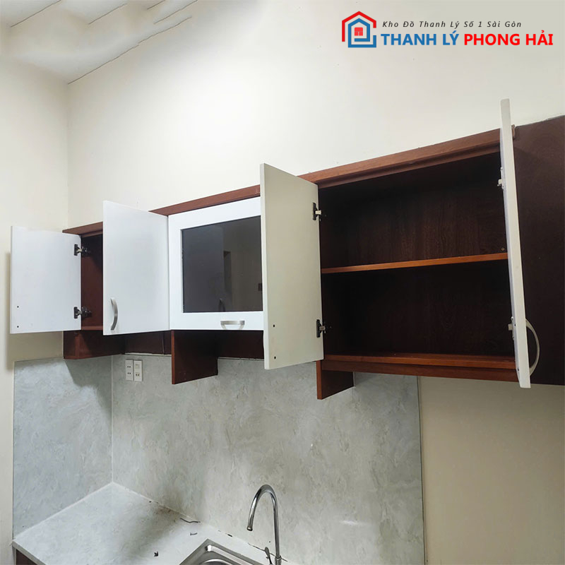 he-tu-bep-tren-duoi-go-mdf-cu-2 Hệ Tủ Bếp Trên Dưới Gỗ MDF Cũ