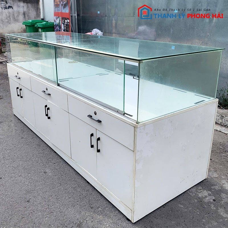 he-tu-trung-bay-mat-kinh-2m4-cu-2 Hệ Tủ Trưng Bày Mặt Kính 2m4 Cũ