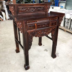 Kệ Thờ 2 Tầng Gỗ Tự Nhiên 1m07 Màu Nhớt Cũ