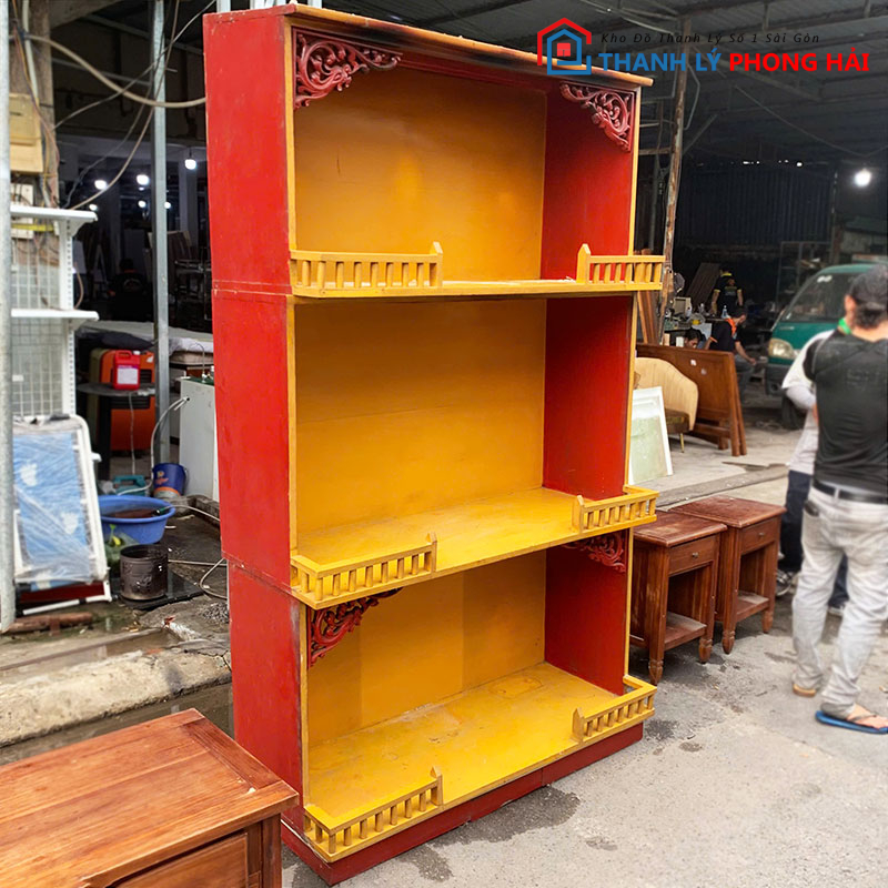 ke-tho-3-tang-bang-go-cu-1 Kệ Thờ 3 Tầng Bằng Gỗ Cũ