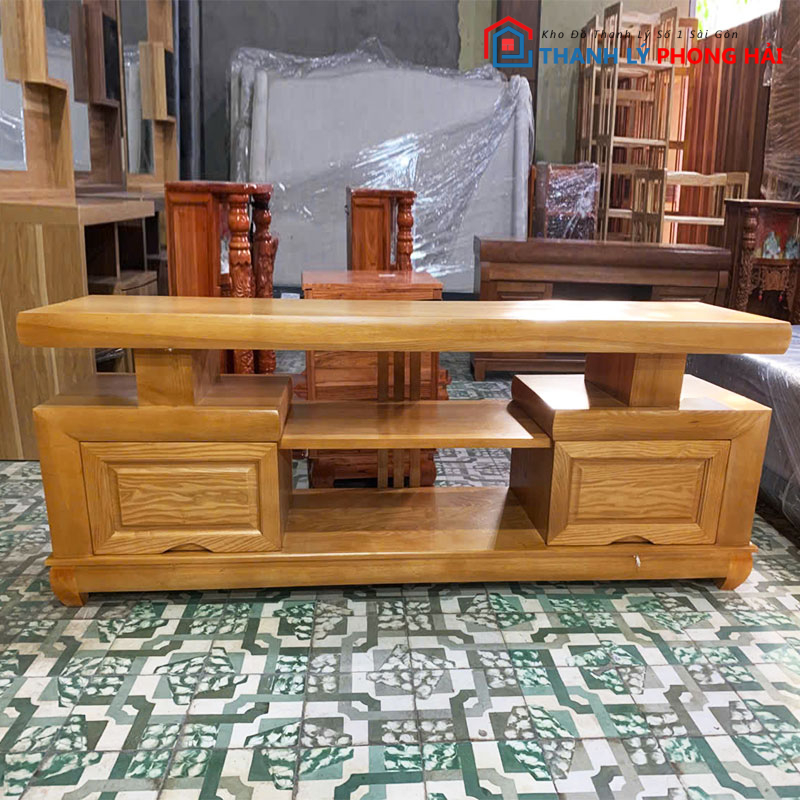 ke-tivi-go-soi-1m6-mau-lau-huong Kệ Tivi Gỗ Sồi 1m6 Màu Lau Hương Mới 99%