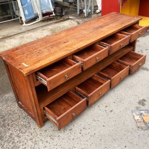 Kệ Tivi Gỗ Tự Nhiên 1m7 Kèm 8 Ngăn Kéo Cũ