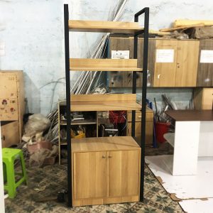 Kệ Trưng Bày 80cm Khung Sắt Gỗ MDF Cũ