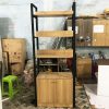 Kệ Trưng Bày 80cm Khung Sắt Gỗ MDF Cũ