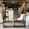 Kệ Trưng Bày Decor 1m8 Khung Sắt Mặt Gỗ Cũ