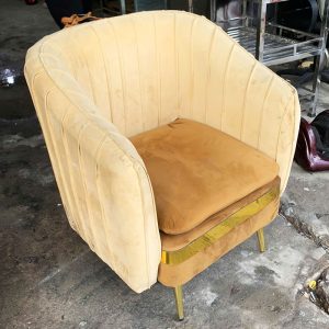 Sofa Đơn Bọc Nhung Màu Vàng Cũ