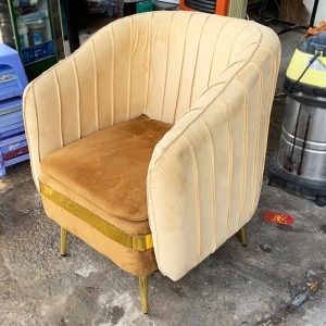 Sofa Đơn Bọc Nhung Màu Vàng Cũ