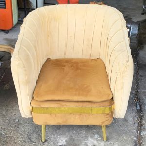 Sofa Đơn Bọc Nhung Màu Vàng Cũ