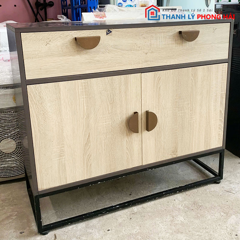 tu-dung-do-1m-khung-sat-mat-go-3 Tủ Đựng Đồ 1m Khung Sắt Mặt Gỗ MDF Cũ