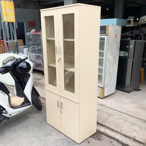 Tủ Hồ Sơ Gỗ 2 Cánh Kính 80cm Cũ