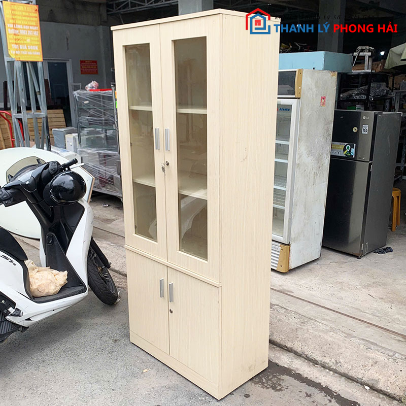 tu-ho-so-go-2-canh-kinh-80cm-cu-1 Tủ Hồ Sơ Gỗ 2 Cánh Kính 80cm Cũ
