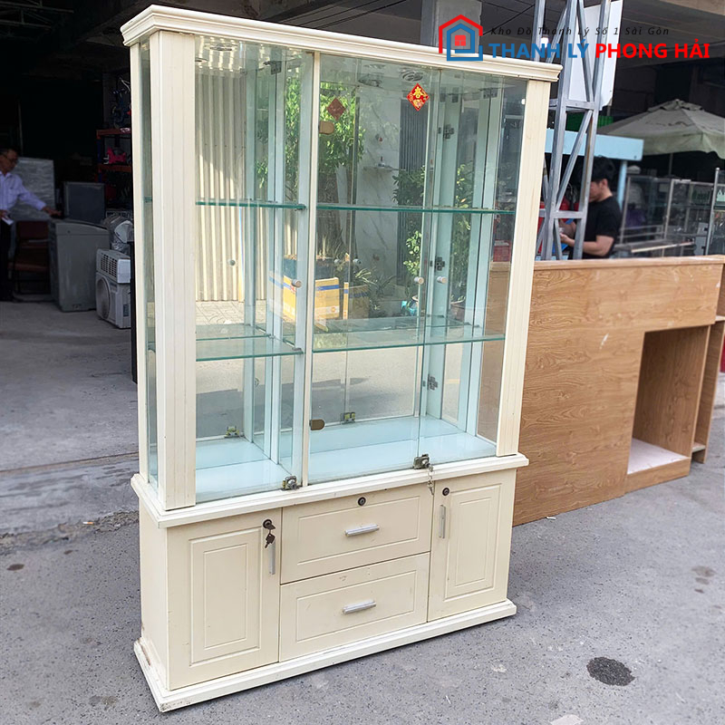 tu-kinh-trung-bay-1m17-kem-hoc-sang-trong-cu-1 Tủ Kính Trưng Bày 1m17 Kèm Hộc Sang Trọng Cũ