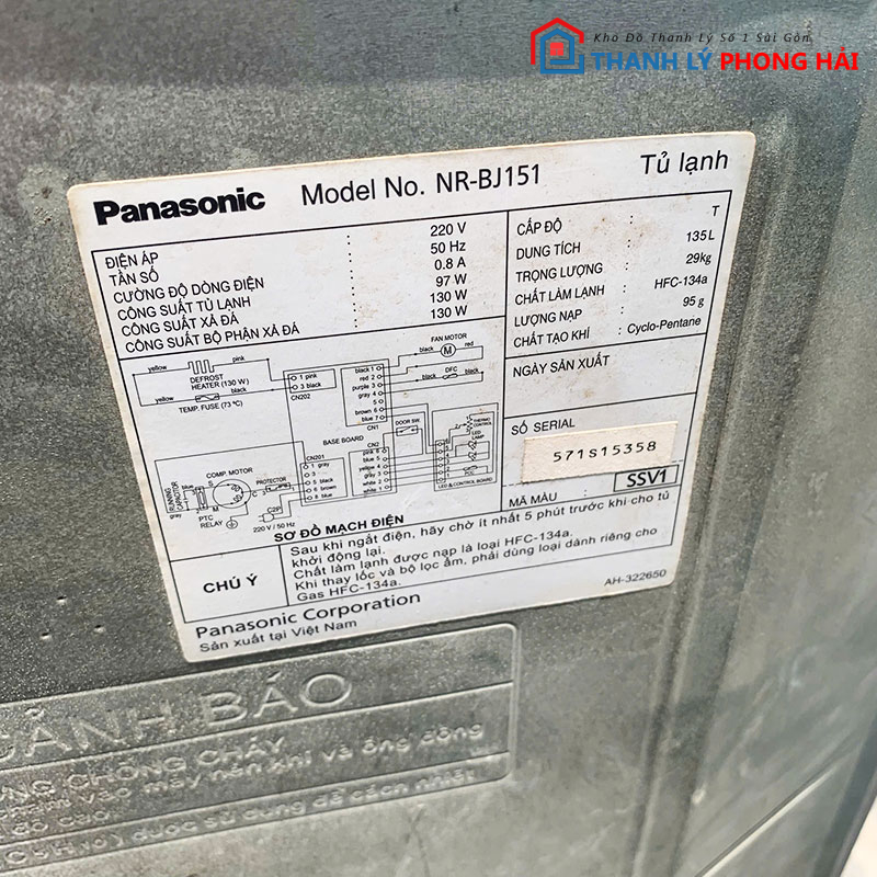 tu-lanh-panasonic-135l-nr-b13m1-4 Tủ Lạnh Panasonic 135L NR-B13M1 2 Cánh Cũ