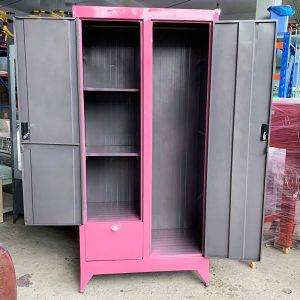 Tủ Quần Áo 2 Cánh Bằng Sắt Kèm Gương Mới 99% (Nhiều Màu)