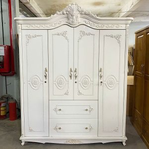 Tủ Quần Áo 4 Cánh Hoàng Gia Phong Cách Châu Âu Cũ