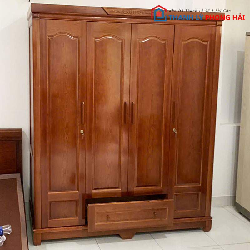 tu-quan-ao-go-tu-nhien-4-canh-cao-1 Tủ Quần Áo Gỗ Tự Nhiên 4 Cánh Cao Cấp Mới 99%