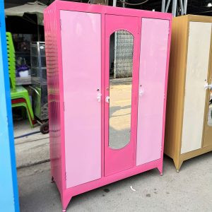 Tủ Quần Áo Sắt 3 Cánh Kèm Gương Mới 99% (Nhiều Màu)