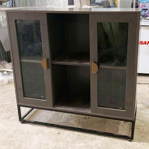 Tủ Trưng Bày Gỗ MDF 1m13 Cửa Kính Cũ