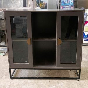 Tủ Trưng Bày Gỗ MDF 1m13 Cửa Kính Cũ
