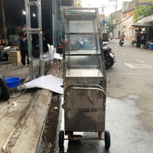 Xe Bán Hàng Inox 60cm Có Kính Cũ