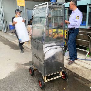 Xe Bán Hàng Inox 60cm Có Kính Cũ