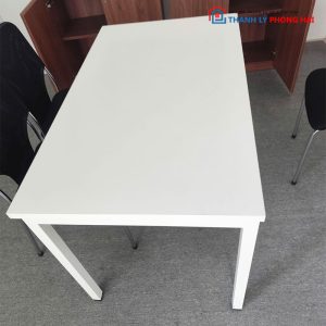 Bàn Ăn 1m2 Mặt Gỗ Chân Sắt Cũ