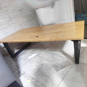 Bàn Ăn Bệt Chân Sắt 1m2 Mặt Gỗ MDF Cũ