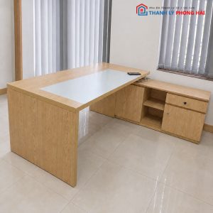 Bàn Giám Đốc 1m6 Phối Trắng Gỗ MDF Cũ
