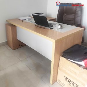 Bàn Giám Đốc 1m6 Phối Trắng Gỗ MDF Cũ
