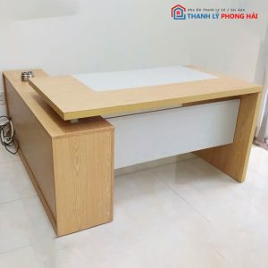 Bàn Giám Đốc 1m6 Phối Trắng Gỗ MDF Cũ