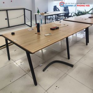 Bàn Họp 2m4 Mặt Gỗ CN Chân Sắt Cũ