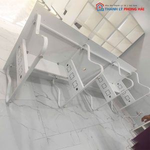 Bàn Họp Chân Chữ B Màu Trắng Cũ