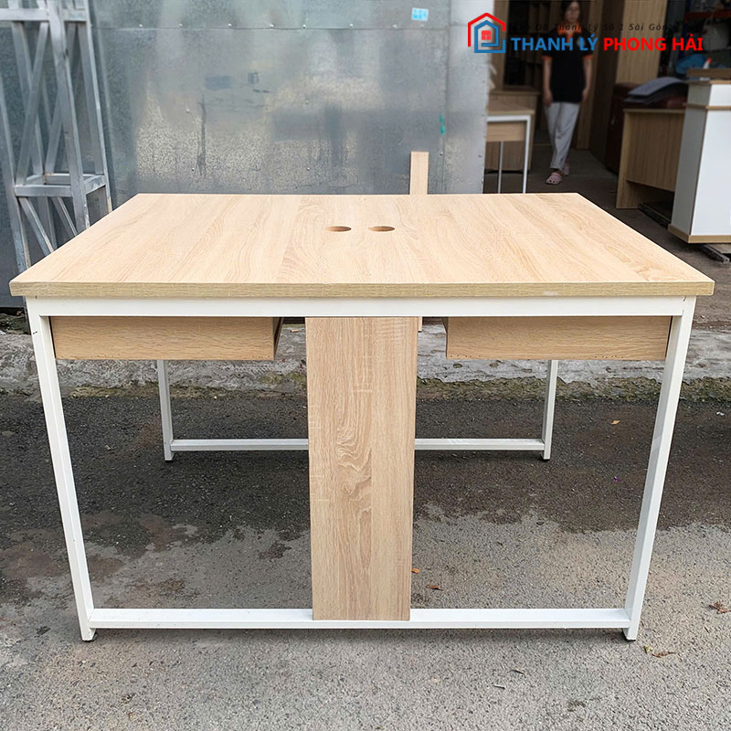 ban-lam-viec-doi-1m2-khung-sat-cu-3 Bàn Làm Việc Đôi 1m2 Khung Sắt Cũ