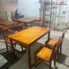 Bộ Bàn Ăn Gỗ 4 Ghế Đơn Giản Mới 99%