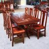 Bộ Bàn Ăn Gỗ Tự Nhiên Kèm 8 Ghế Kiểu Vuông Mới 99%