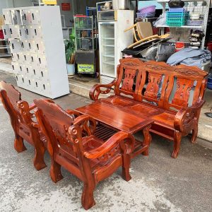 Bộ Bàn Ghế Salon Gỗ 1m6 Cũ