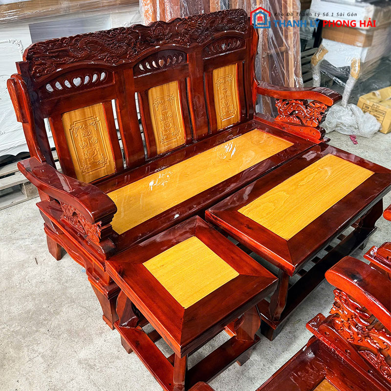 bo-salon-tram-nho-van-moi-99-1 Thanh Lý Bộ Salon Tràm Nho Ván Mới 99%