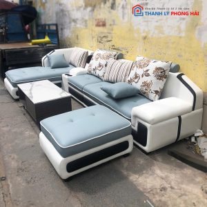 Bộ Sofa 3m Góc L Bọc Da Kèm Bàn Trà Cũ