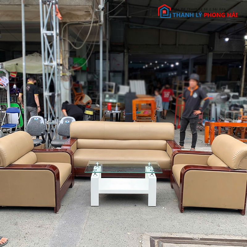 bo-sofa-5-mon-boc-da-kem-ban-cu-1-1 Bộ Sofa 4 Món Bọc Da Kèm Bàn Cũ