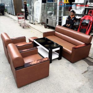 Bộ Sofa 5 Món Bọc Da Kèm Bàn Cũ
