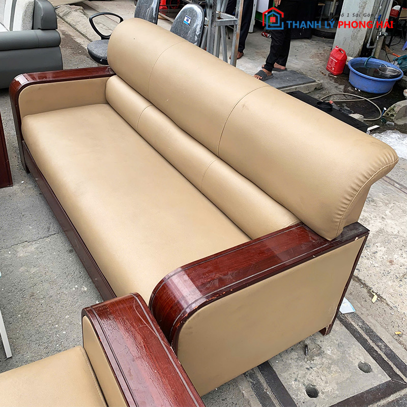 bo-sofa-5-mon-boc-da-kem-ban-cu-4-1 Bộ Sofa 4 Món Bọc Da Kèm Bàn Cũ