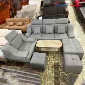 Bộ Sofa 6 Món Bọc Da Sang Trọng Mới 99%