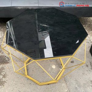 Bộ Sofa Bed Kèm Bàn Kim Cương Mặt Kính Đen Cũ