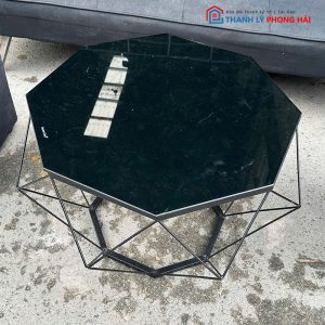 Bộ Sofa Bed Kèm Bàn Kim Cương Mặt Kính Đen Cũ
