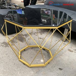 Bộ Sofa Bed Kèm Bàn Kim Cương Mặt Kính Đen Cũ