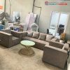 Bộ Sofa Bọc Nhung Xám Kiểu Vuông Cũ