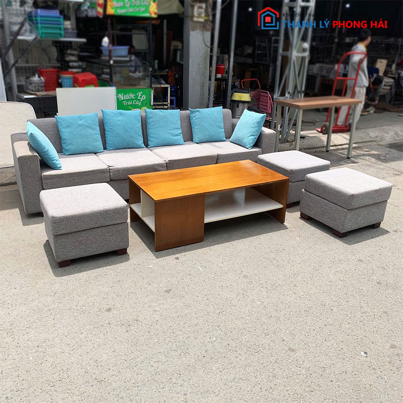 bo-sofa-boc-ni-2m5-kem-ban-tra-cu-2 Bộ Sofa Bọc Nỉ 2m5 Kèm Bàn Trà Cũ