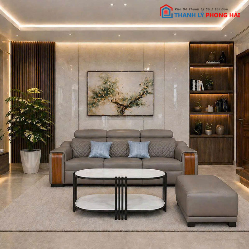 bo-sofa-camell-go-boc-da-3-mon-3 Bộ Sofa Camell Go Bọc Da 3 Món Mới 99% (Nhiều Màu)